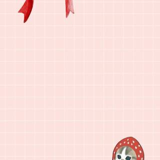 Bow with strawberries wallpaper