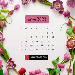 May 2025 calendar wallpaper