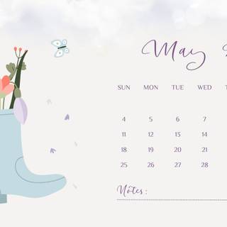 May 2025 calendar wallpaper