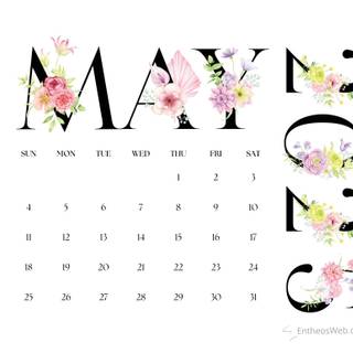 May 2025 calendar wallpaper