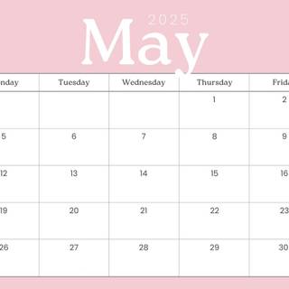 May 2025 calendar wallpaper