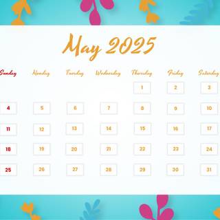 May 2025 calendar wallpaper