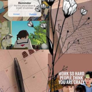 Kdrama aesthetic study wallpaper