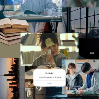 Kdrama aesthetic study wallpaper