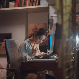 Kdrama aesthetic study wallpaper