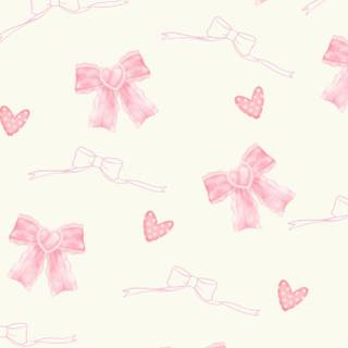 Pink coquette with bows wallpaper