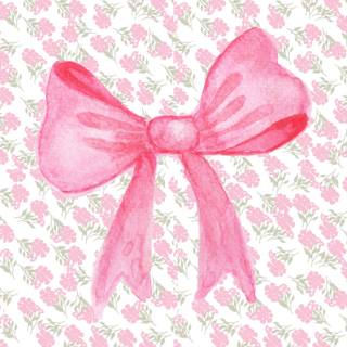 Pink coquette with bows wallpaper