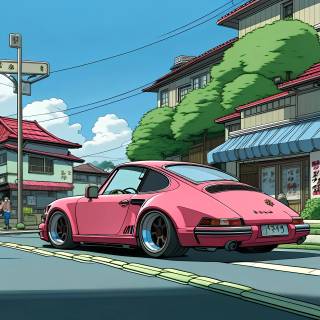 Porsche cartoon wallpaper