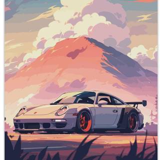 Porsche cartoon wallpaper