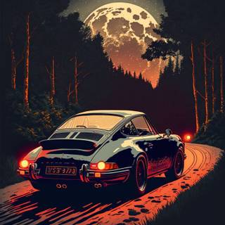 Porsche cartoon wallpaper