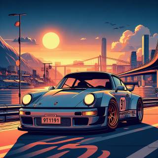 Porsche cartoon wallpaper