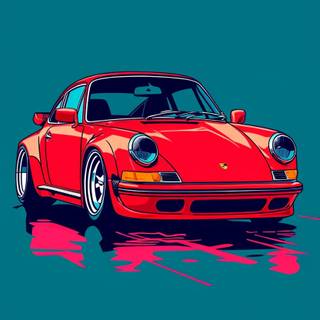 Porsche cartoon wallpaper