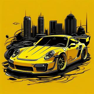 Porsche cartoon wallpaper