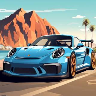 Porsche cartoon wallpaper
