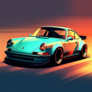 Porsche cartoon wallpaper