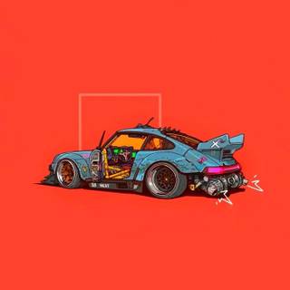 Porsche cartoon wallpaper