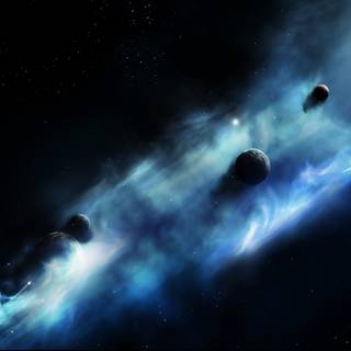 Dark blue space wallpaper