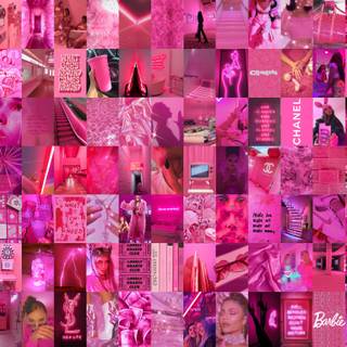 Dark pink collage wallpaper