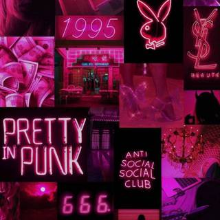 Dark pink collage wallpaper