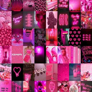 Dark pink collage wallpaper
