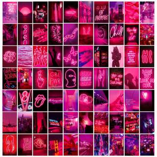 Dark pink collage wallpaper