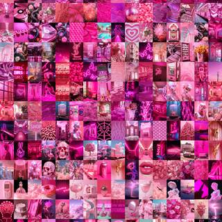 Dark pink collage wallpaper