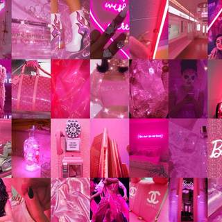 Dark pink collage wallpaper