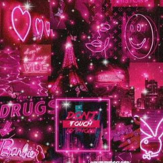 Dark pink collage wallpaper