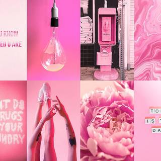 Dark pink collage wallpaper