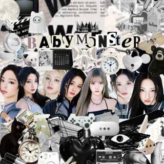 Babymonster collage wallpaper