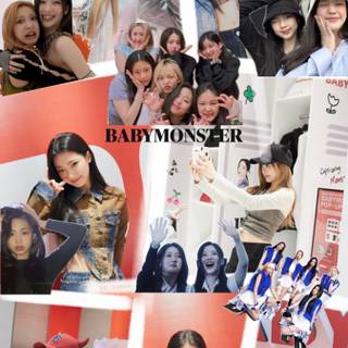 Babymonster collage wallpaper