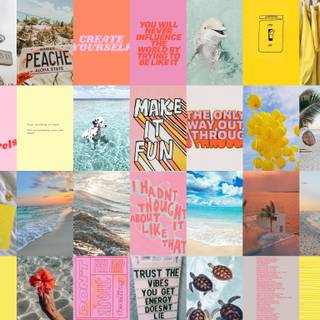 Bright collage summer wallpaper