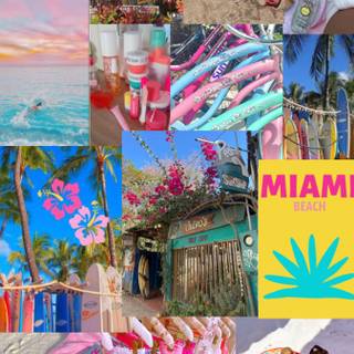 Bright collage summer wallpaper