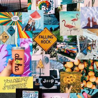 Bright collage summer wallpaper