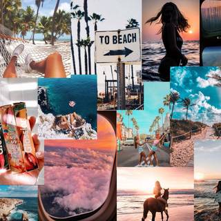 Bright collage summer wallpaper