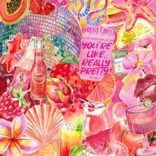 Bright collage summer wallpaper