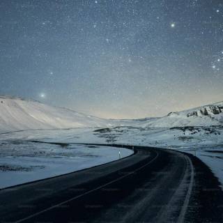 Winter road 4k wallpaper