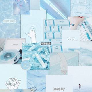 Pastel blue iPhone wallpaper
