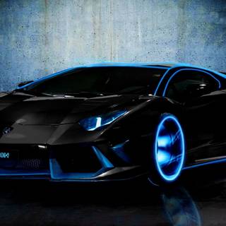 Dark blue car wallpaper