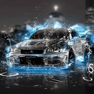 Dark blue car wallpaper