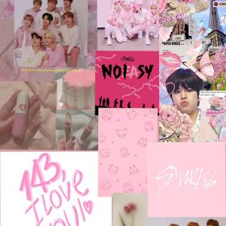 Stray Kids pink wallpaper