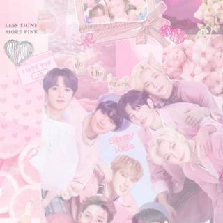 Stray Kids pink wallpaper