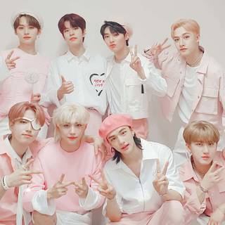 Stray Kids pink wallpaper
