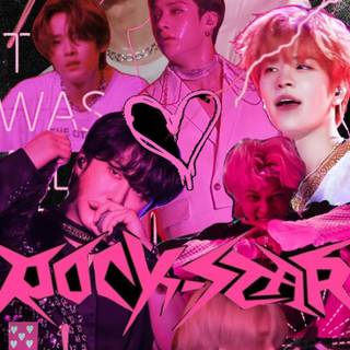 Stray Kids pink wallpaper