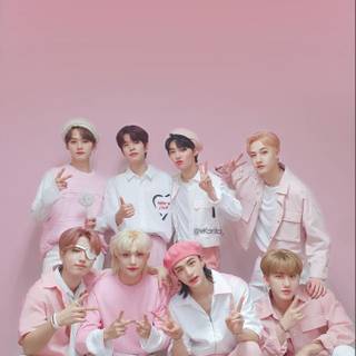 Stray Kids pink wallpaper