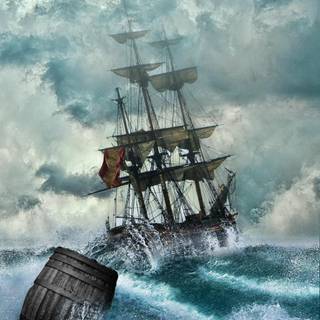 Ship in sea wallpaper