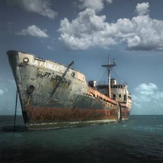 Ship in sea wallpaper