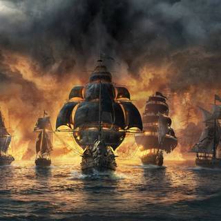 Ship in sea wallpaper