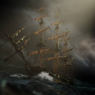 Ship in sea wallpaper