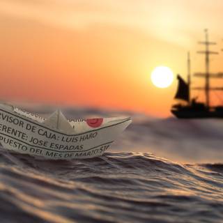 Ship in sea wallpaper